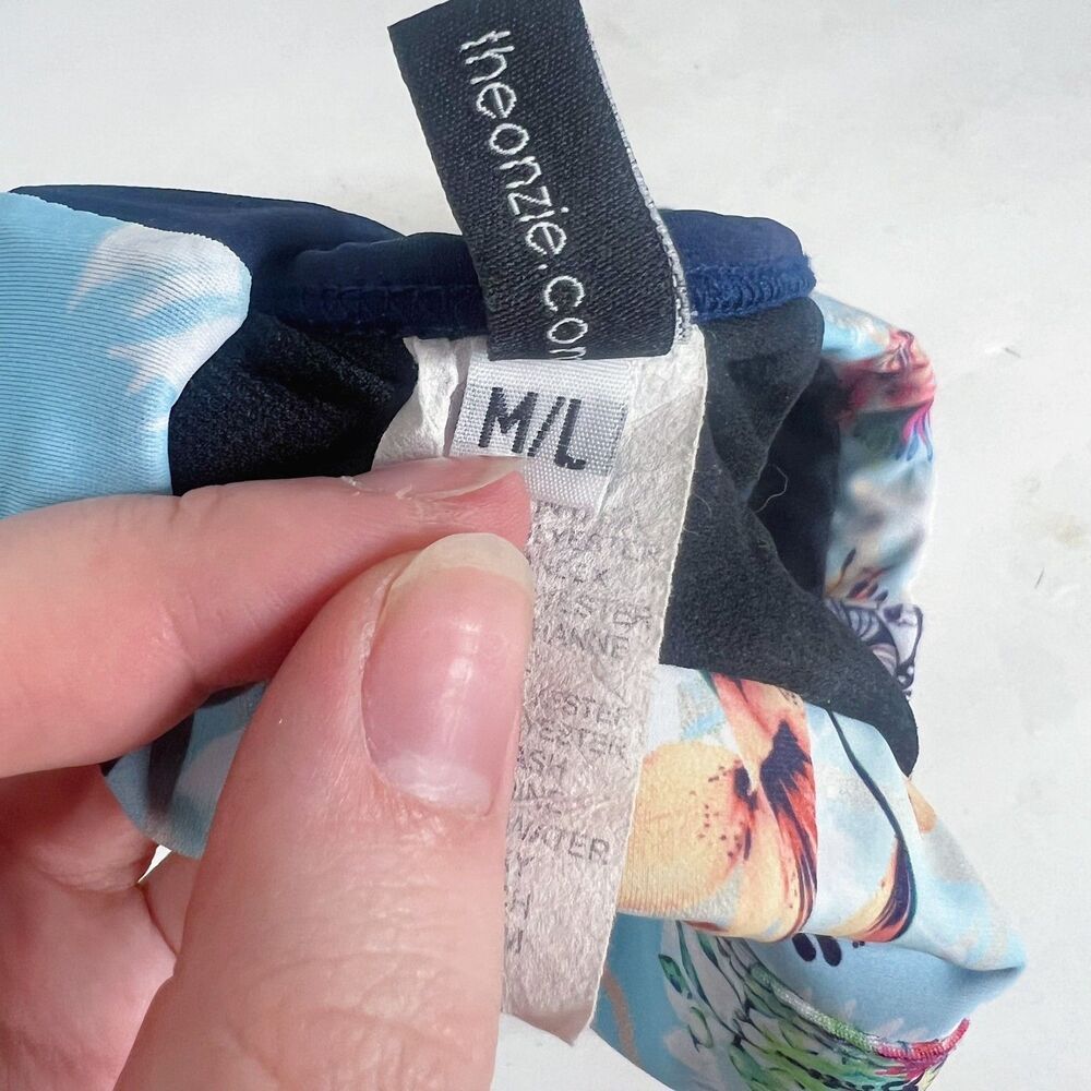Onzie Blue Tropical Floral Sports Bra Athletic Athleisure Crossover Straps - Picture 6 of 9